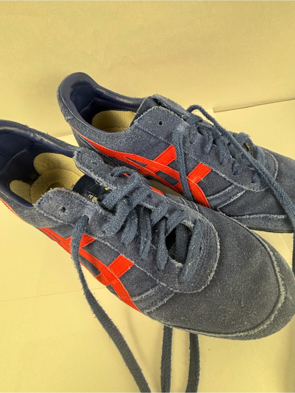 Onitsuka Tiger Ultimate 81 by Asics Navy Suede Sneakers with Red Stripes